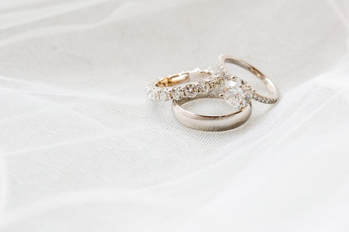 Sparkling wedding and engagement rings