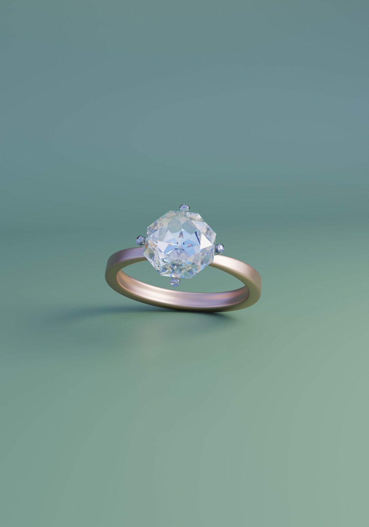 Solitaire diamond engagement ring